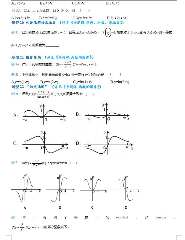 2021级数学高考试卷题型