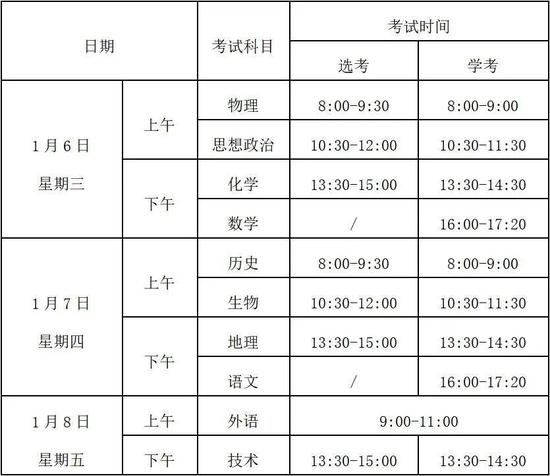 2021浙江两次高考选考时间