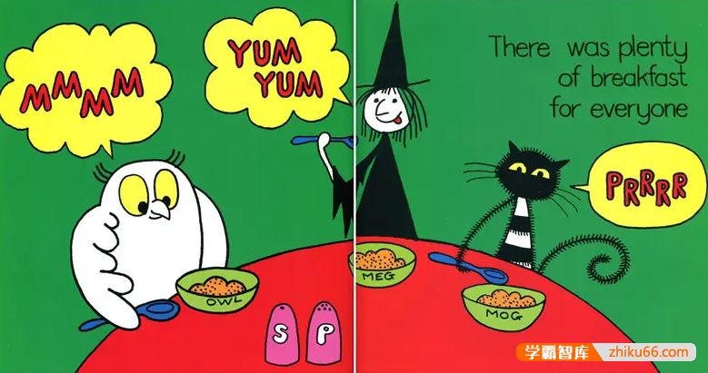 晓华英语儿童英语启蒙阅读课《女巫麦格和小猫莫格Meg and mog》
