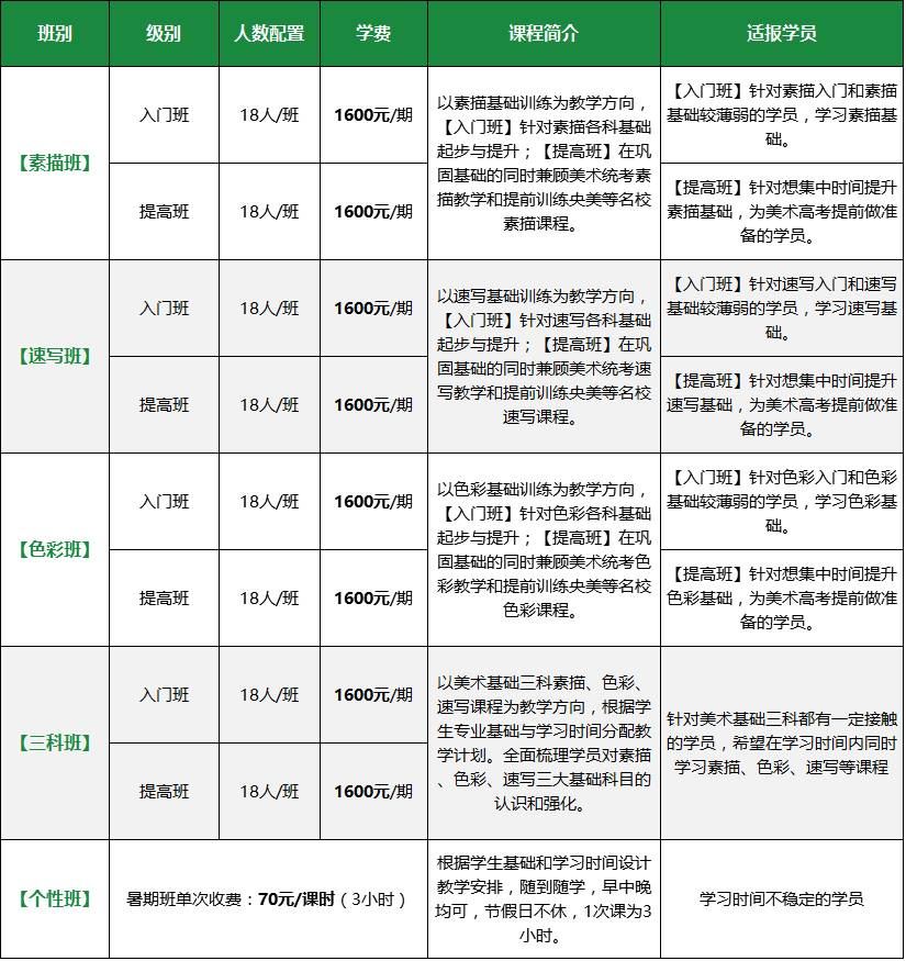 湖北高考艺术暑假培训班