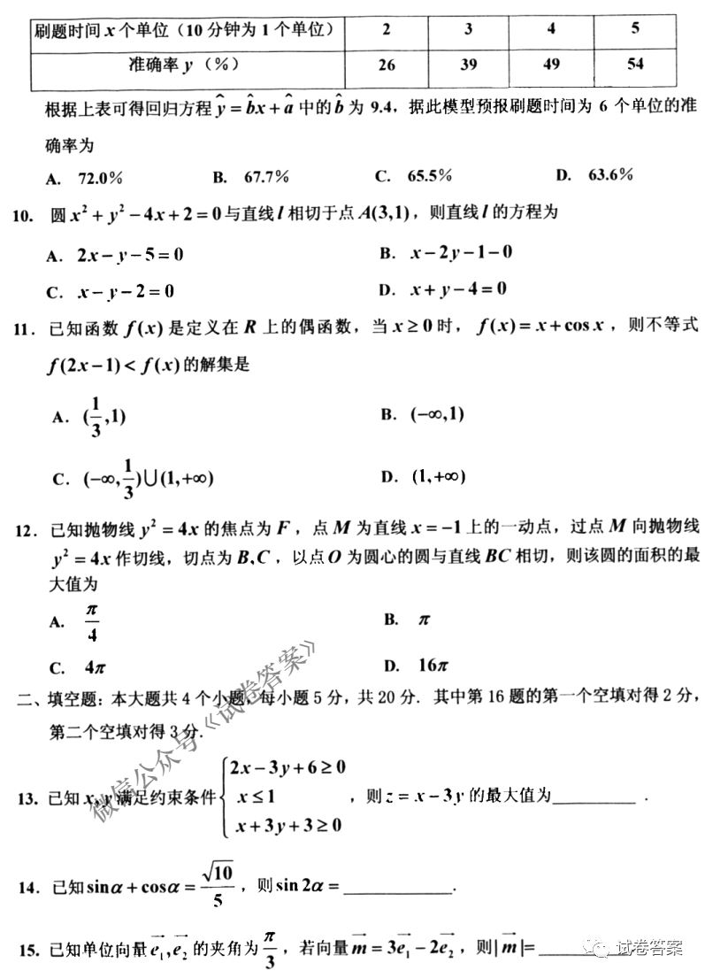 吉林市2021高考毕业班模拟