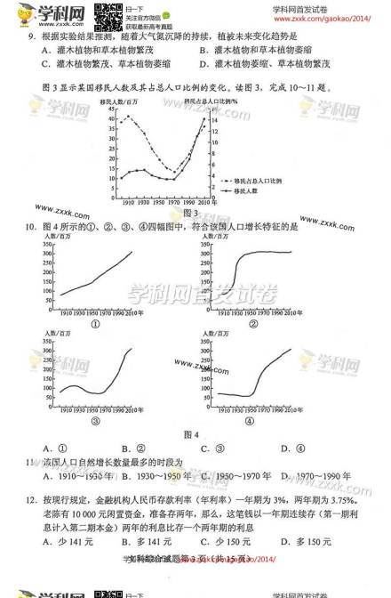 2014年山西省高考文综试卷（图片版）