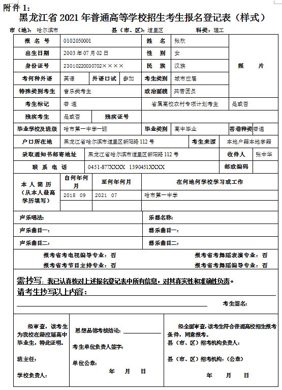 2021年黑龙江高考报名时间及报名条件