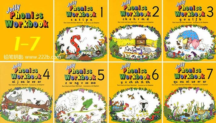 《Jolly Phonics Workbooks 1-7册》欢乐英语自然拼读PDF 百度云网盘下载