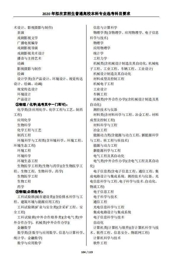 2021各大学对新高考选科的要求