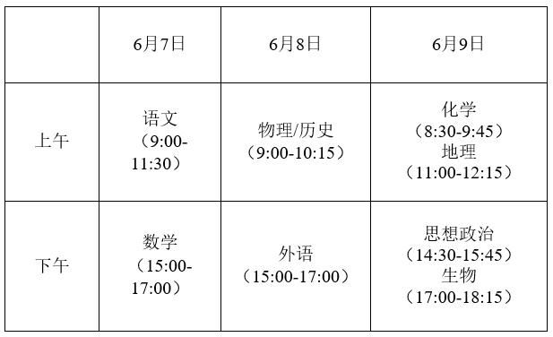 2021年江苏高考时间是几号