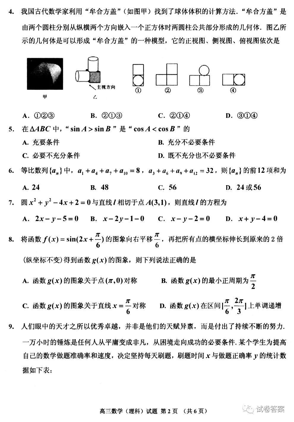 吉林市2021高考毕业班模拟