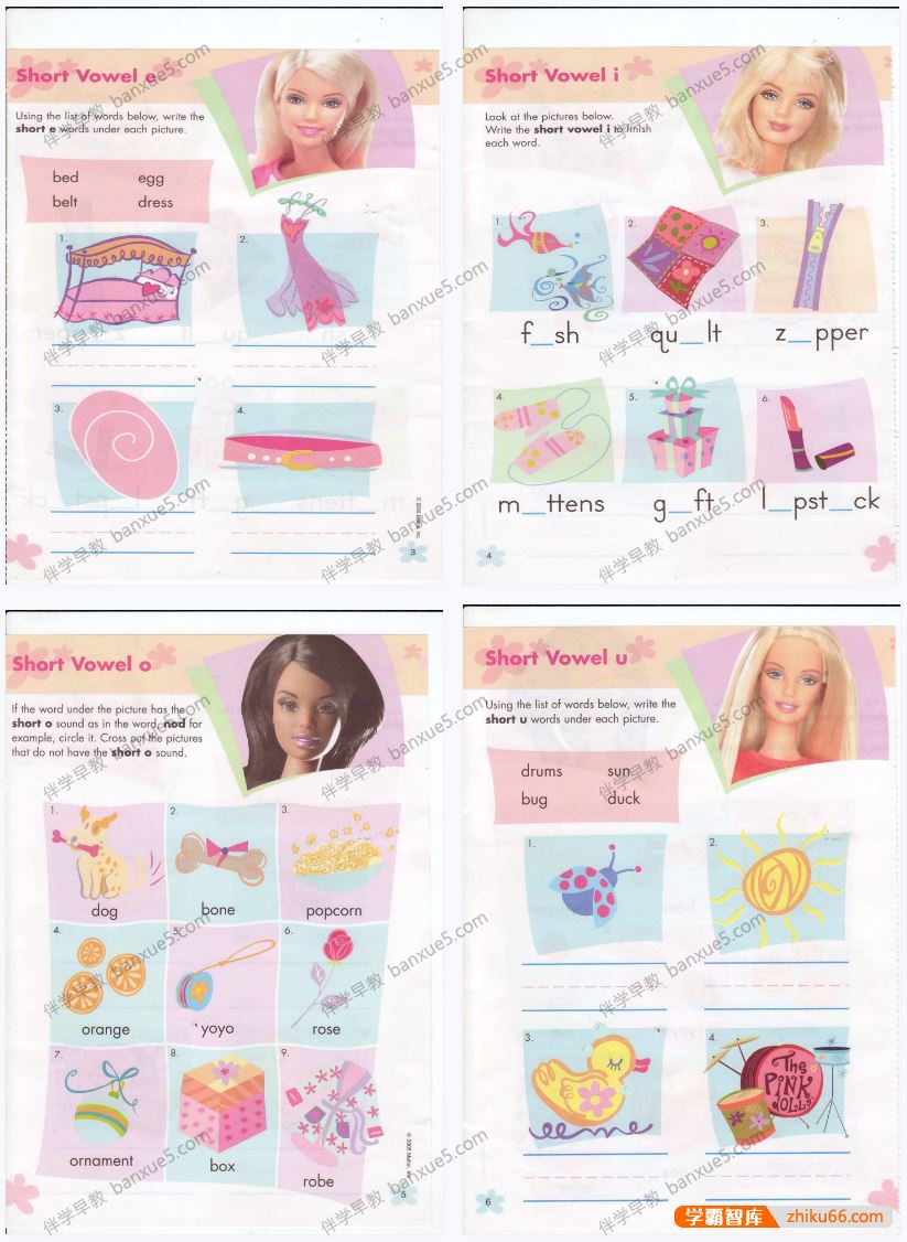 儿童英语自然拼读《Barbie Phonics》芭比自然拼读绘本PDF